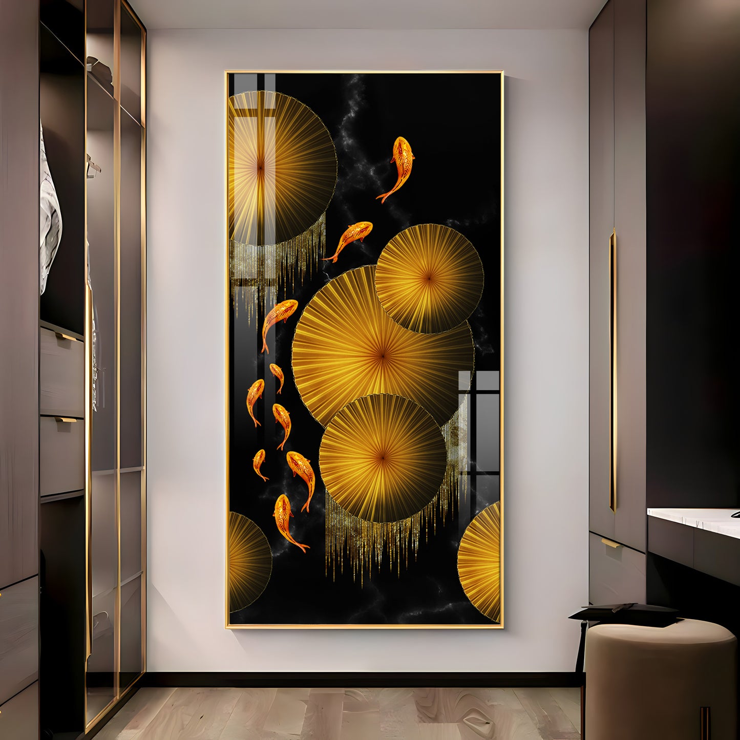 Goldfish Elegance Premium Acrylic Vertical Wall Art