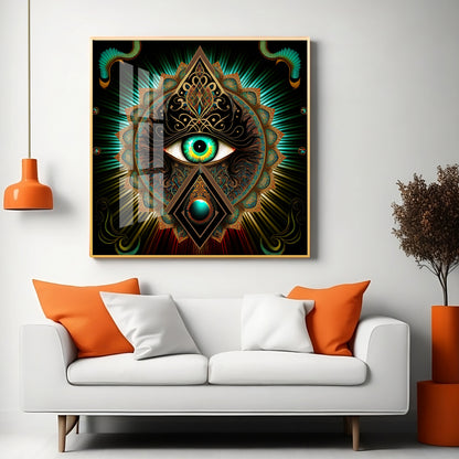 All-Seeing Eye Premium Acrylic Square Wall Art