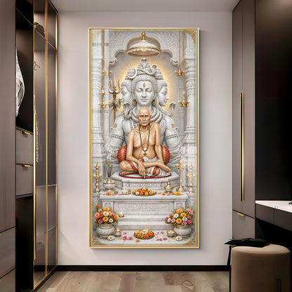 Swami Samarth With Mahadev Premium Acrylic Vertical Wall Art