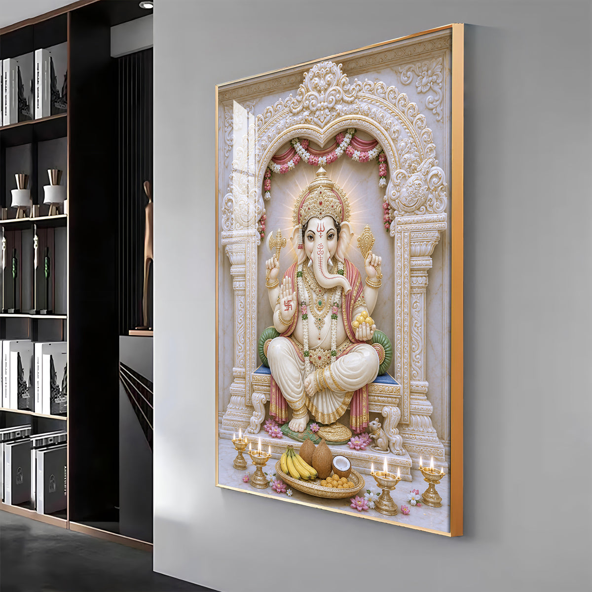 Sacred Lord Ganesha Premium Acrylic Vertical Wall Art