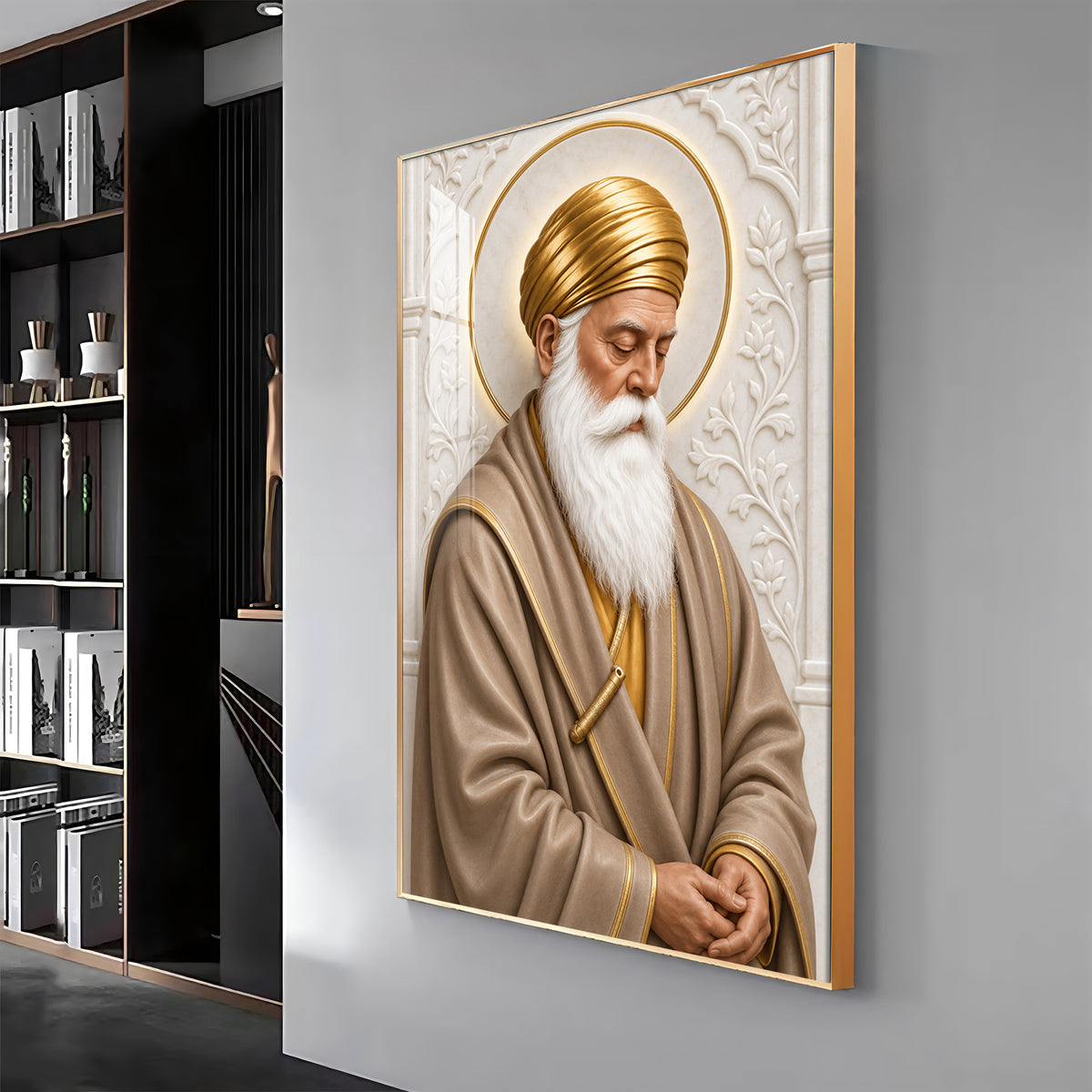 Guru Nanak Devji Meditation Premium Acrylic Vertical Wall Art