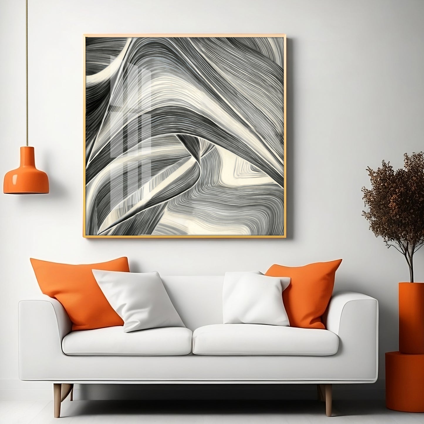 Linee Astratte Premium Acrylic Square Wall Art