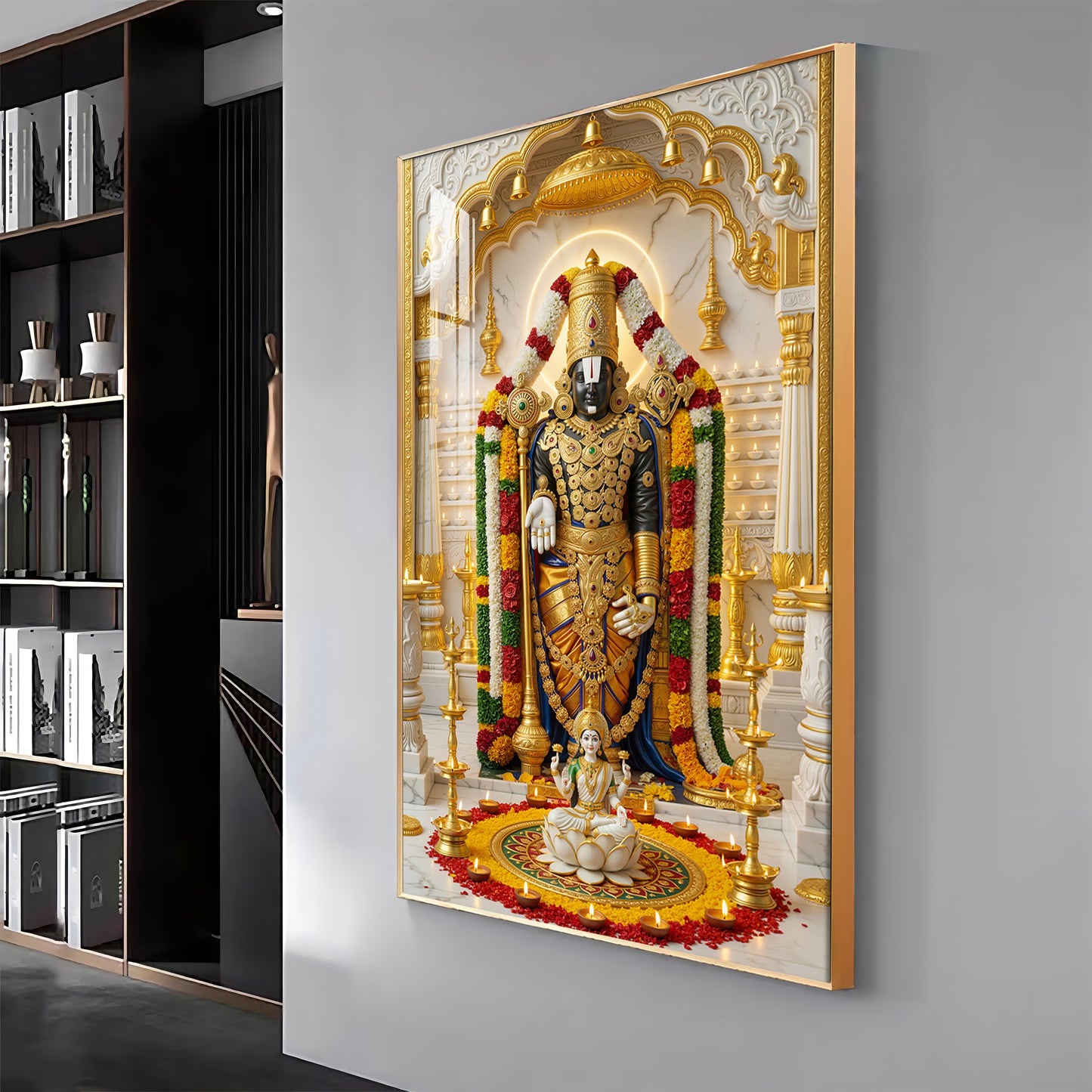 Depiction of Lord Venkateswara Premium Acrylic Vertical Wall Art