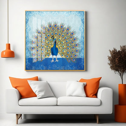 Peacock Premium Acrylic Square Wall Art