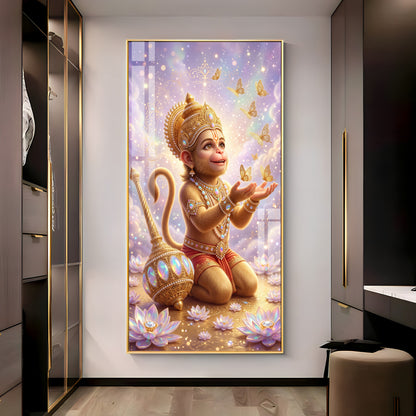 Bal Hanuman Ji Premium Acrylic Vertical Wall Art
