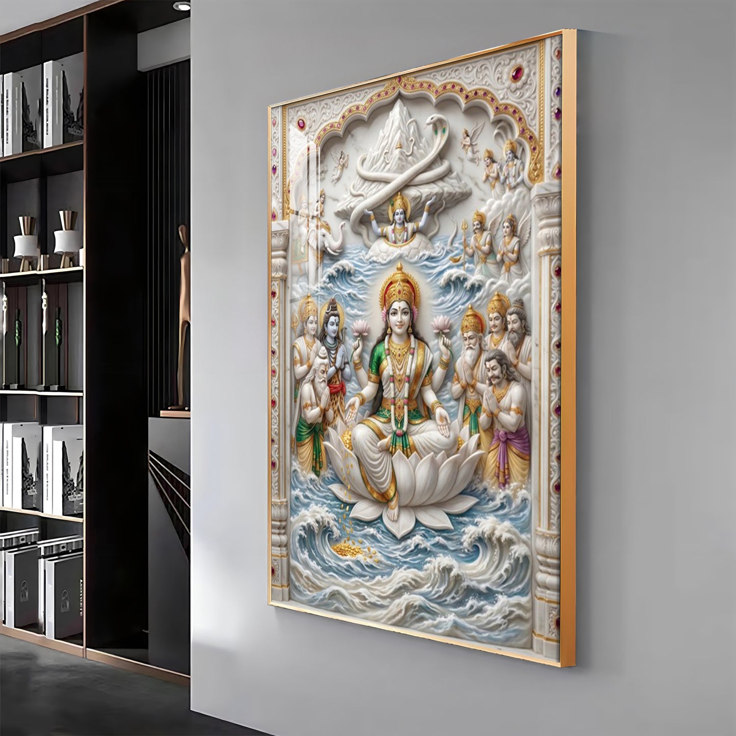 Daughter Of The Ocean Shri Lakshmi Premium Acrylic Vertical Wall Art