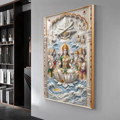 Daughter Of The Ocean Shri Lakshmi Premium Acrylic Vertical Wall Art