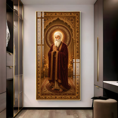 Spiritual Guru Nanak Dev Ji Premium Acrylic Vertical Wall Art