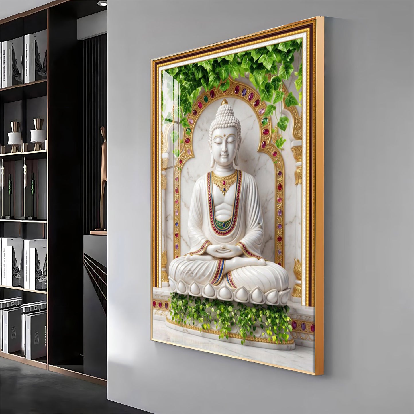 Spiritual Meditating Buddha Premium Acrylic Vertical Wall Art
