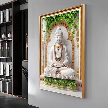 Spiritual Meditating Buddha Premium Acrylic Vertical Wall Art