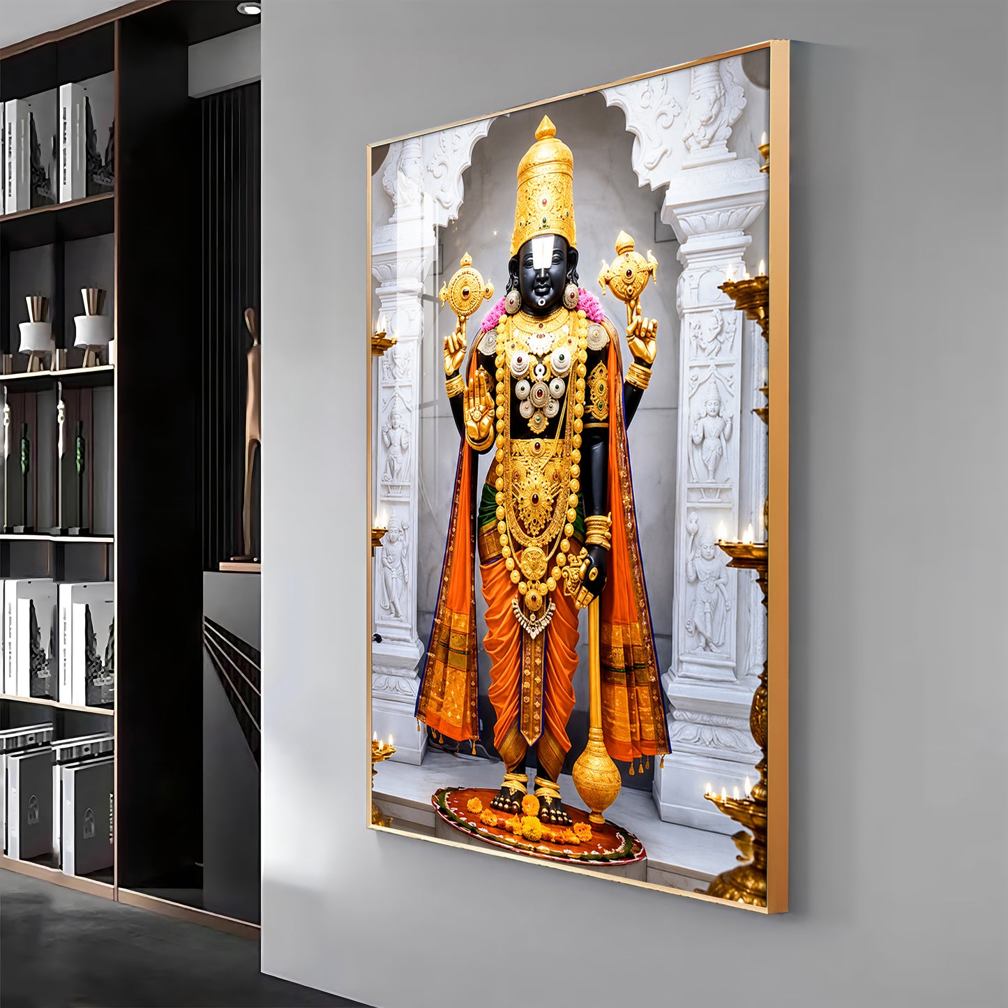 Divine Lord Tirupati Balaji Premium Acrylic Vertical Wall Art