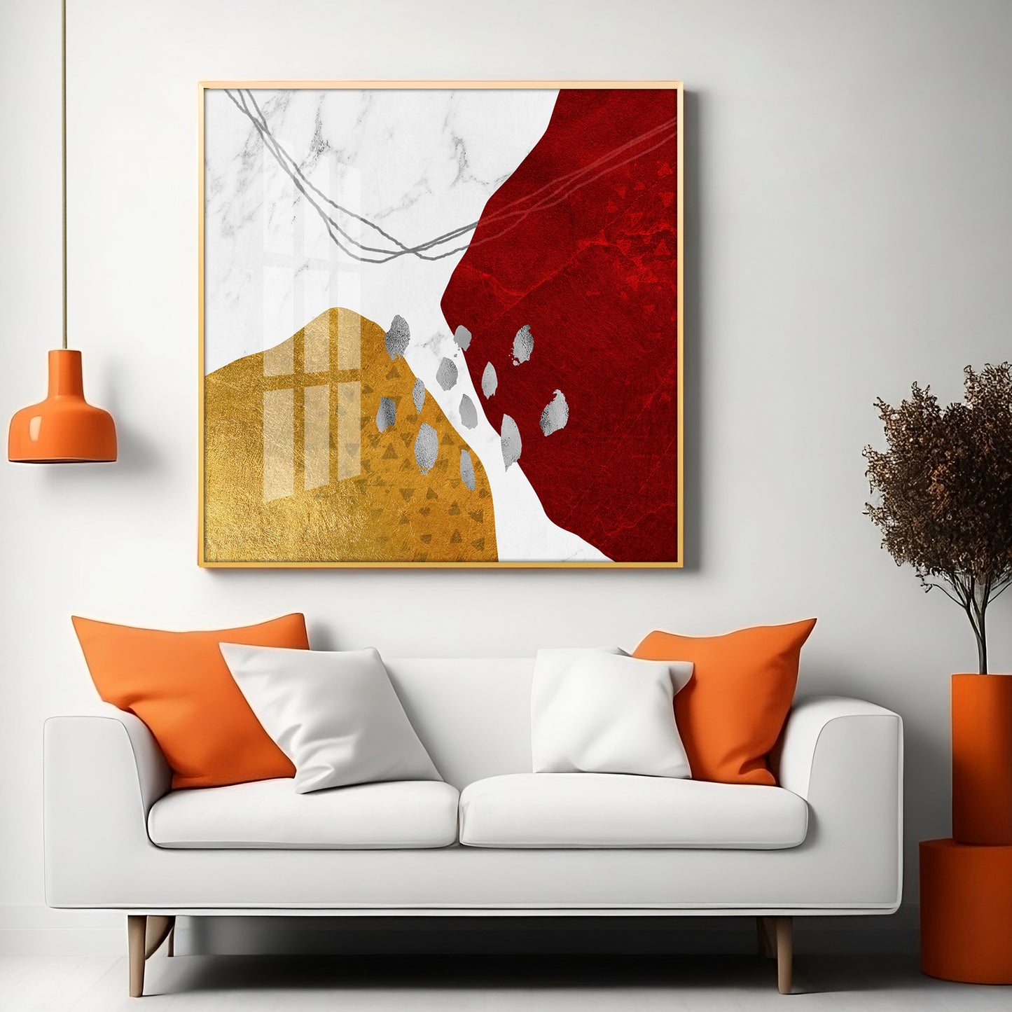 Crimson Elegance Premium Acrylic Square Wall Art
