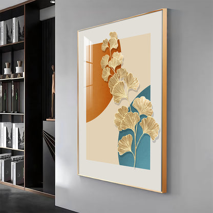 Ginko Leaf Premium Acrylic Vertical Wall Art