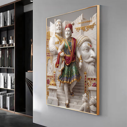 Shivaji Maharaj Premium Acrylic Vertical Wall Art