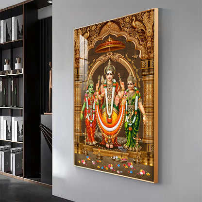 God Murugan Valli Deivanai Subramanya Swamy Premium Acrylic Vertical Wall Art