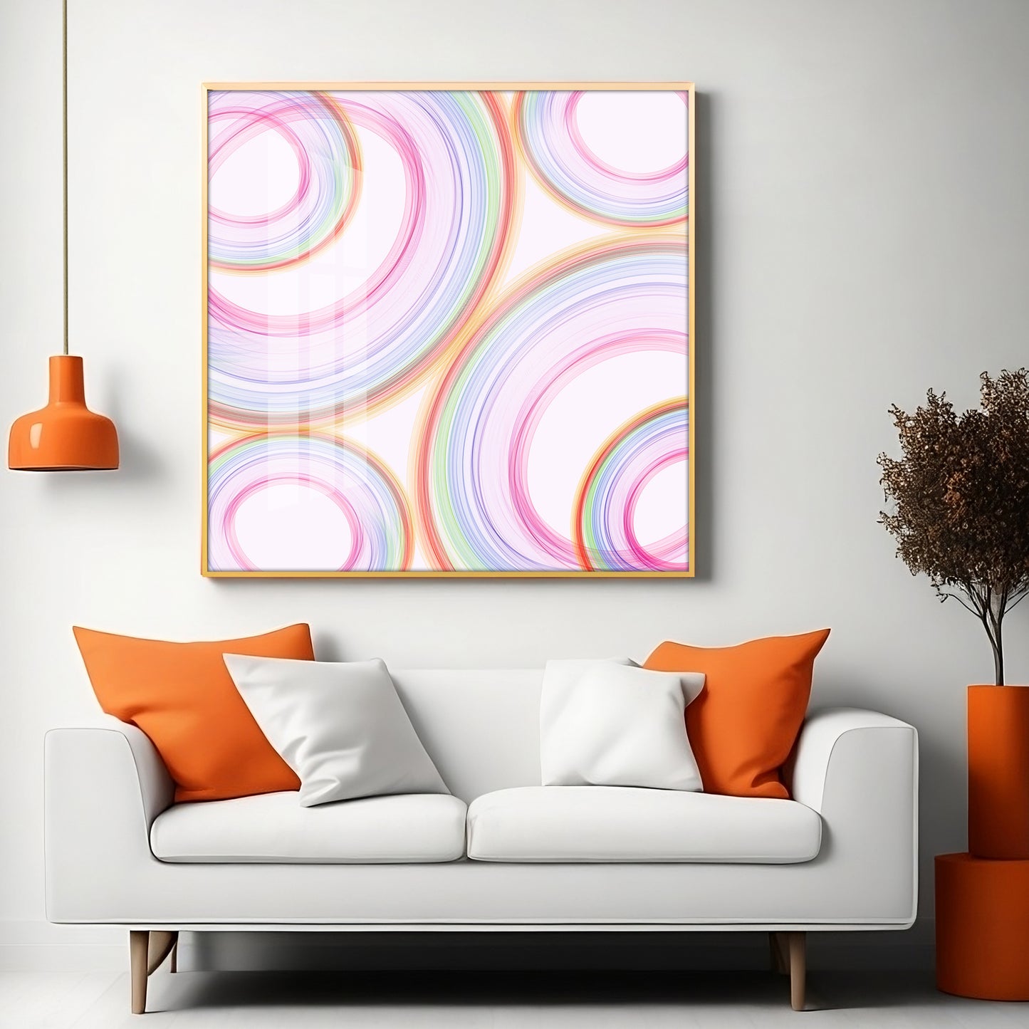 Colorful Radial Motion Effect Premium Acrylic Square Wall Art