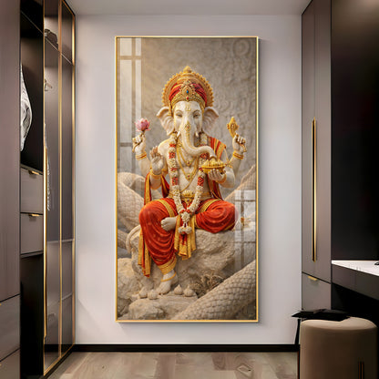 Divine Shree Ganesha Guardian Premium Acrylic Vertical Wall Art