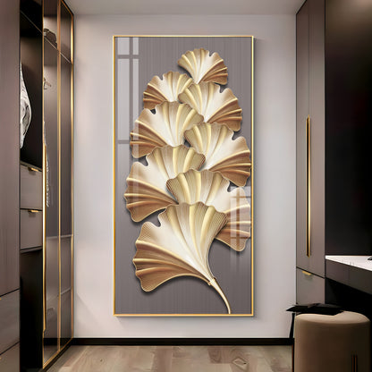 Golden Glow Premium Acrylic Vertical Wall Art