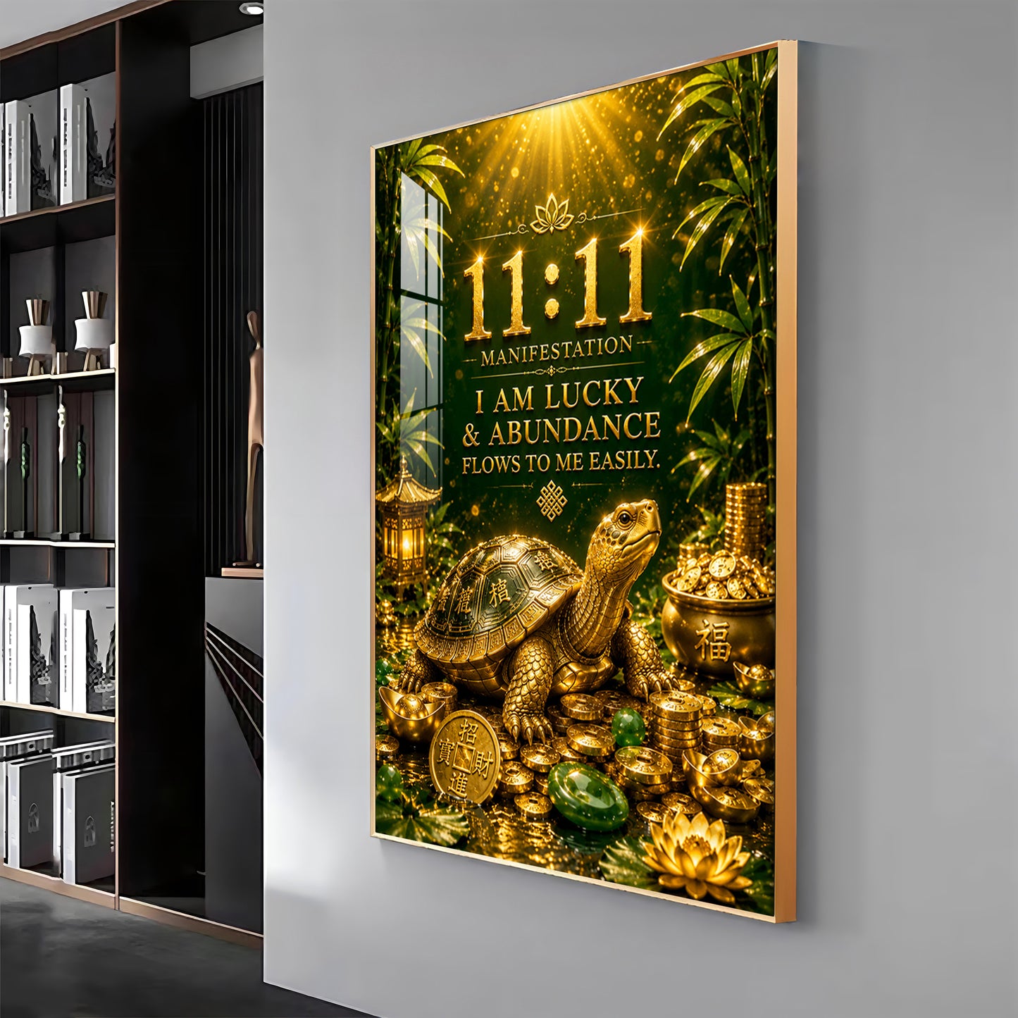 Lucky Tortoise Premium Acrylic Vertical Wall Art