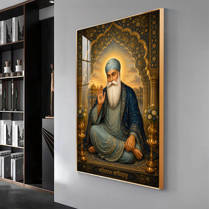 Guru Nanak Dev Ji Divine Blessing Premium Acrylic Vertical Wall Art