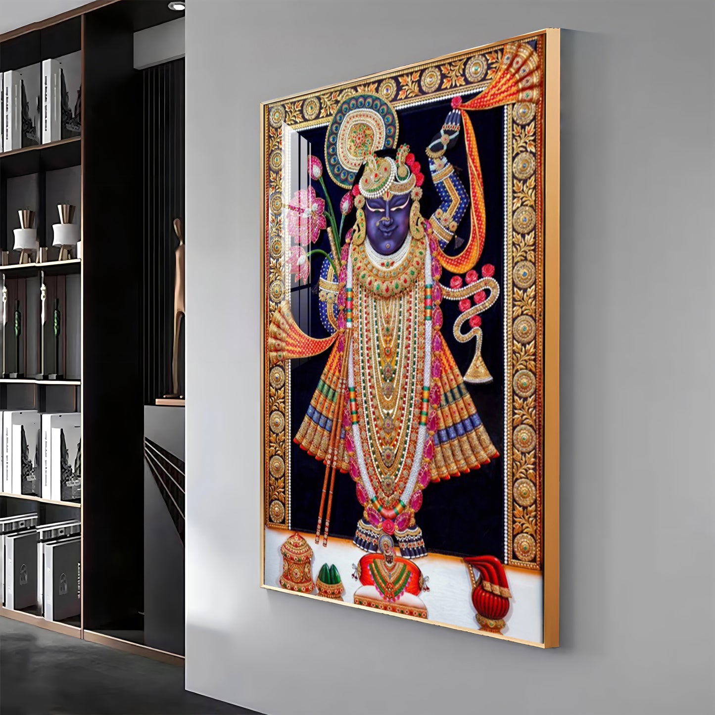 Lord Shrinathji Premium Acrylic Vertical Wall Art