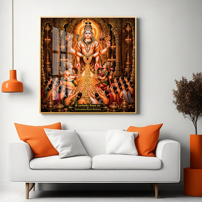 God Swarna Akarshana Bhairava Premium Acrylic Square Wall Art