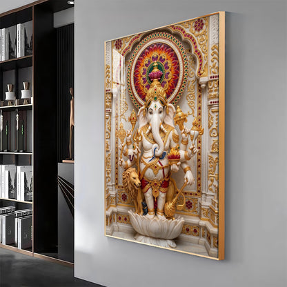 Lord Vinayaka Premium Acrylic Vertical Wall Art
