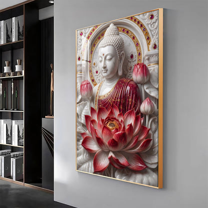 Serenity of Buddha Premium Acrylic Vertical Wall Art
