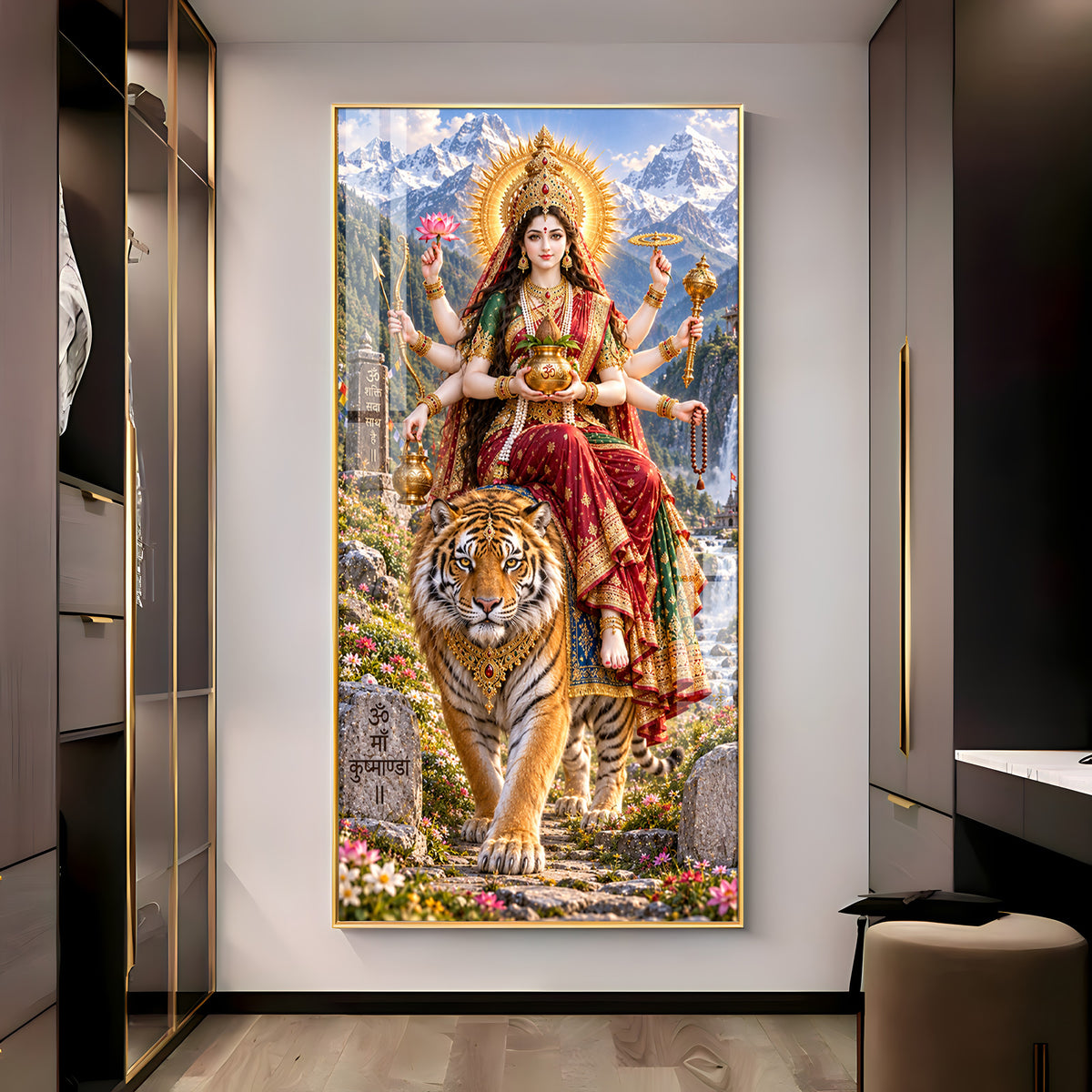 Maa Kushmanda Premium Acrylic Vertical Wall Art