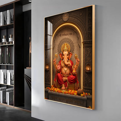 Divine Ganpati Bappa Premium Acrylic Vertical Wall Art