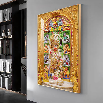 Divine Shri Kashtbhanjande hanuman Ji Premium Acrylic Vertical Wall Art
