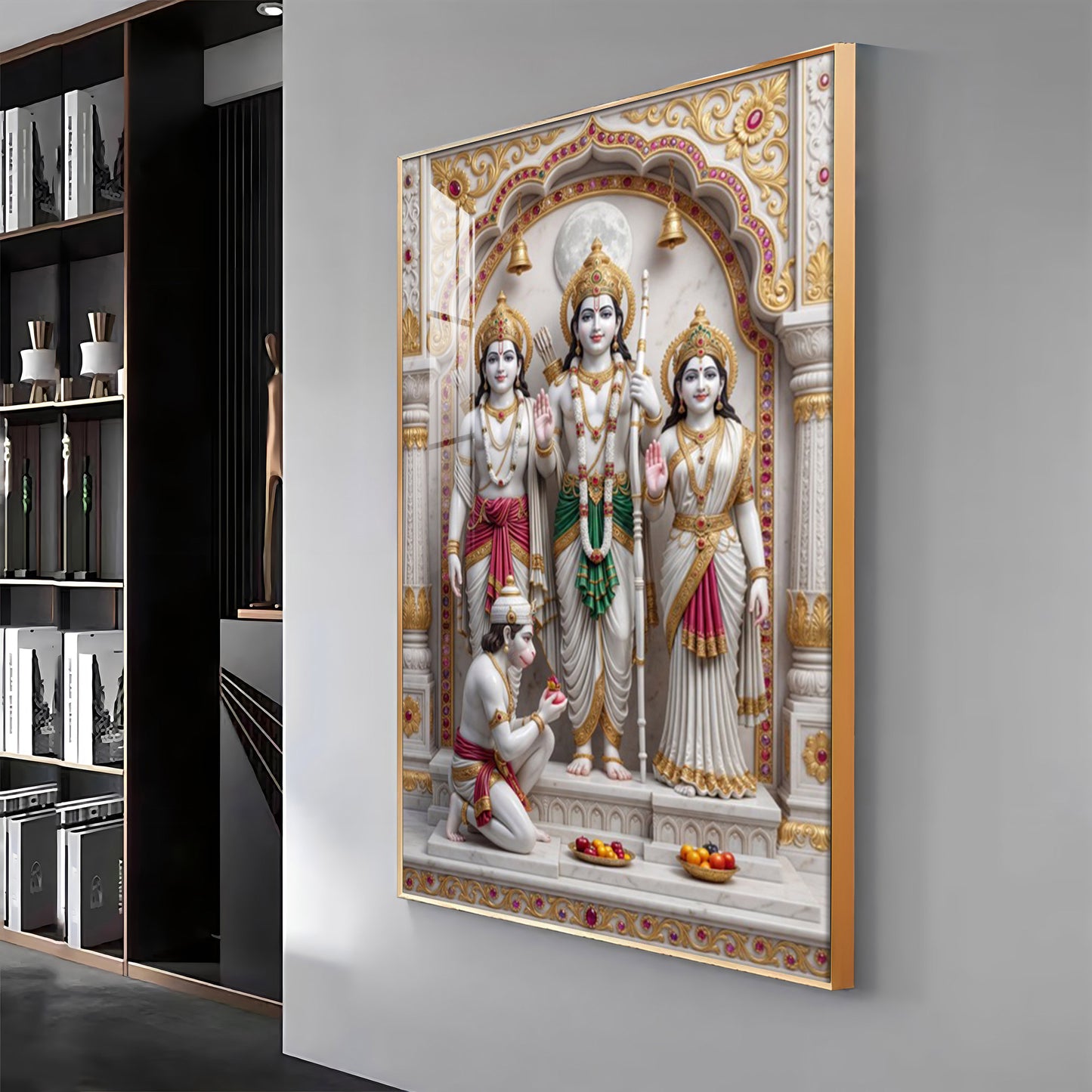 Ram Lakshman Sita Hanuman Ji Premium Acrylic Vertical Wall Art