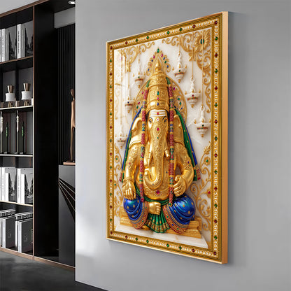 Pillayarpatti Karpaga Vinayagar Premium Acrylic Vertical Wall Art