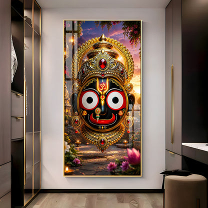 Lord Jagannath Face Premium Acrylic Vertical Wall Art