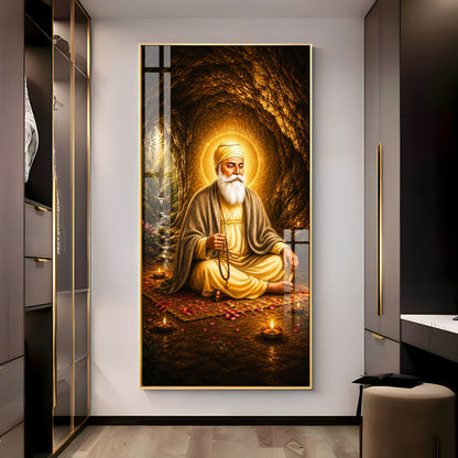 Divine Guru Nanak Dev Ji Premium Acrylic Vertical Wall Art