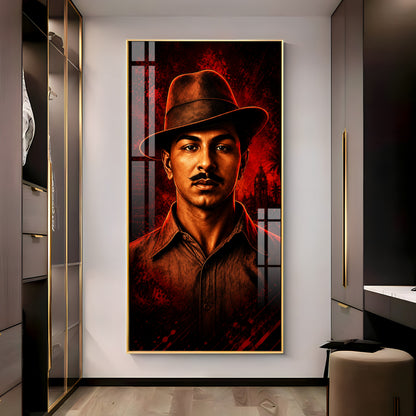 Revolutionary Shaheed Bhagat Singh Premium Acrylic Vertical Wall Art