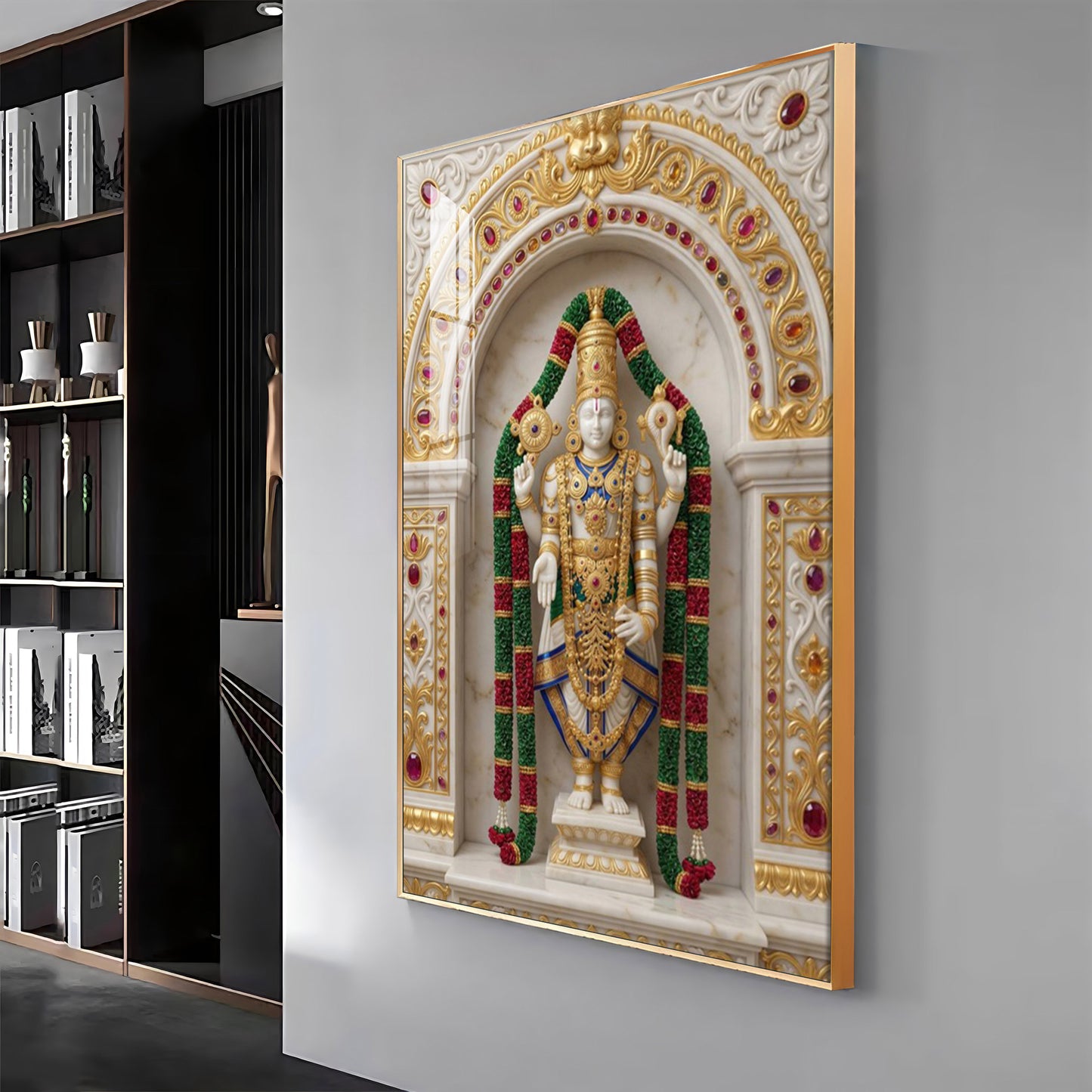 Lord Tirupati Bala Ji Premium Acrylic Vertical Wall Art