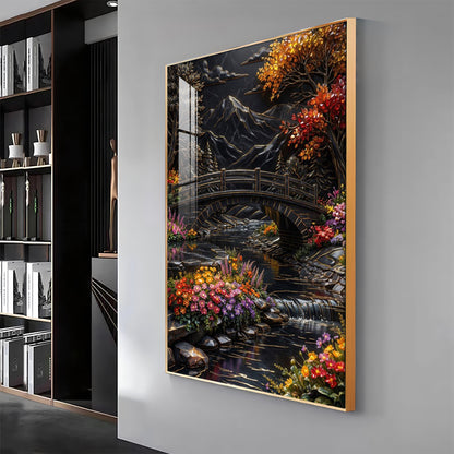 Tranquil Garden Premium Acrylic Vertical Wall Art