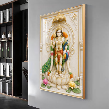 Divine Karthikeya Premium Acrylic Vertical Wall Art