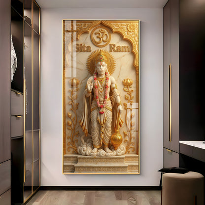 Lord Hanuman's Premium Acrylic Vertical Wall Art