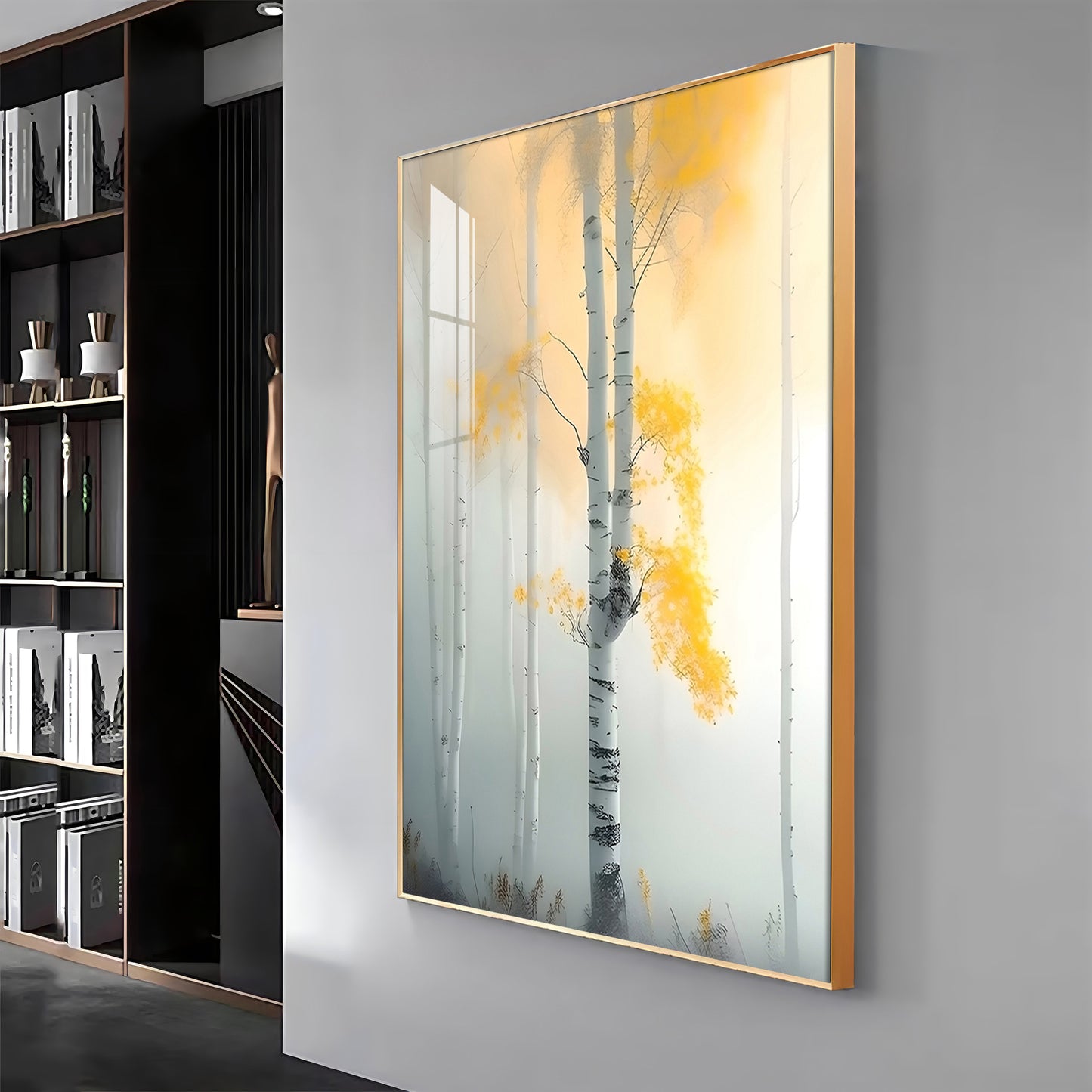 Serene Fogfall Tree Premium Acrylic Vertical Wall Art