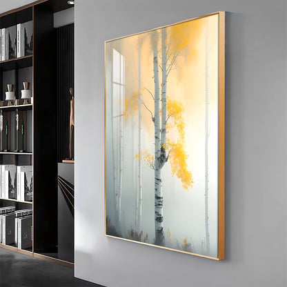 Serene Fogfall Tree Premium Acrylic Vertical Wall Art