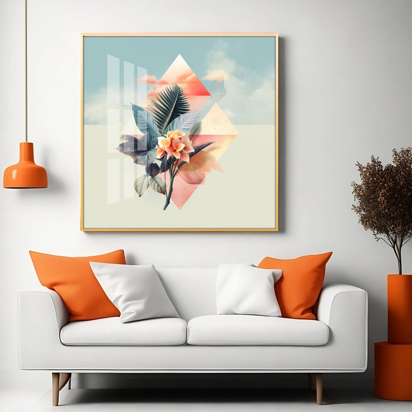 Beautiful Floral Composition Premium Acrylic Square Wall Art