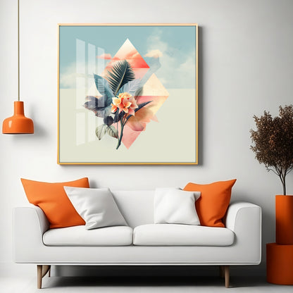 Beautiful Floral Composition Premium Acrylic Square Wall Art