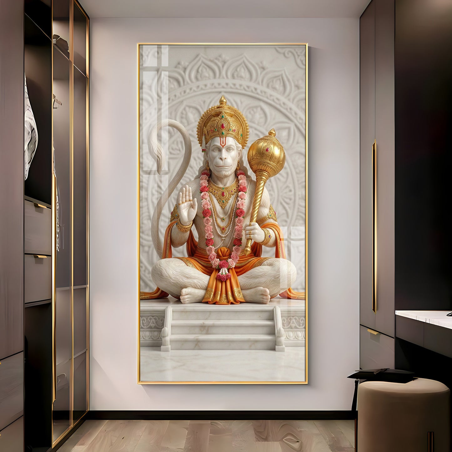 Divine Hanuman Ji Grace Premium Acrylic Vertical Wall Art
