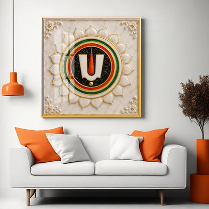 Sacred Thiruman Namam Premium Acrylic Square Wall Art