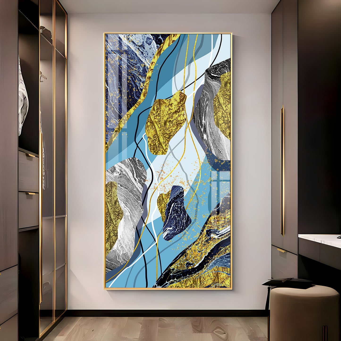 Azure Elegance Premium Acrylic Vertical Wall Art