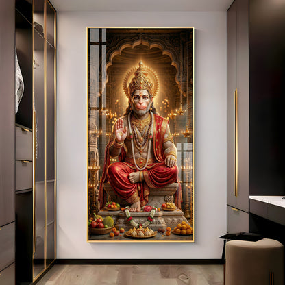 Hanuman Ji Blessing Premium Acrylic Vertical Wall Art