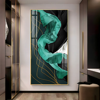 Emerald Elegance Premium Acrylic Vertical Wall Art