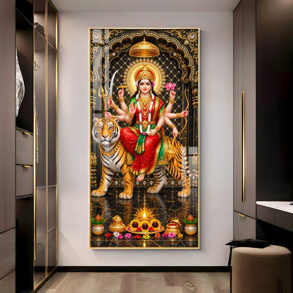 Durga Mata Premium Acrylic Vertical Wall Art